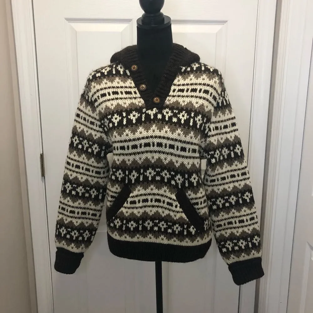 Runox Scandia Strik Pure Wool hooded long sleeve sweater - Picture 1 of 14